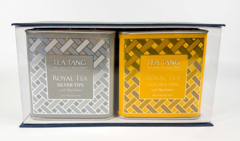 GIFT MOMENT ROYAL SILVER AND GOLDEN TIPS METAL CAN (50GX2)100G CARTON